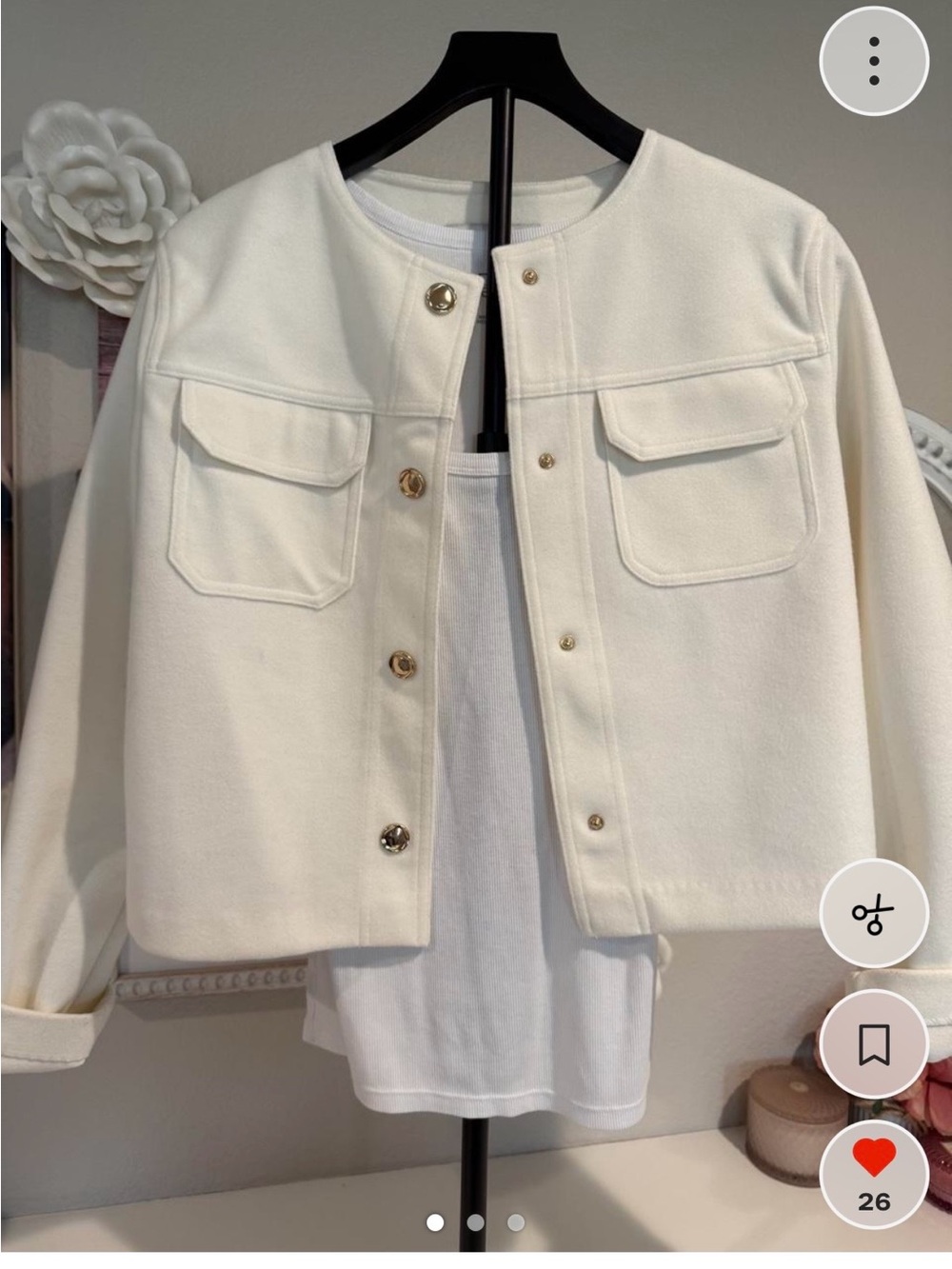 Rachel Zoe Cream Button-Front Jean Jacket